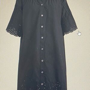 J. Crew Black and White Off the Shoulder Midi Sundress